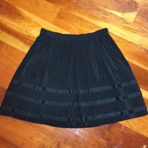 THEORY Black Silk Flare Skirt